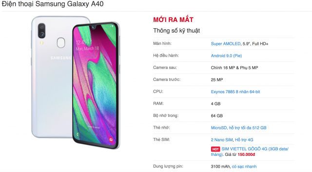 Samsung Galaxy A40